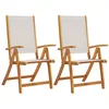 Image de vidaXL - Tuinstoelen - inklapbaar - 2 - st - massief - acaciahout - en - textileen