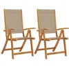 Image de vidaXL - Tuinstoelen - inklapbaar - 2 - st - massief - acaciahout - en - textileen