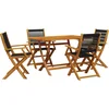 Image de vidaXL - 5-delige - Tuinset - polypropeen - en - massief - hout - zwart