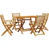 Image de vidaXL - 5-delige - Tuinset - polypropeen - en - massief - hout - beige