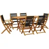 Image de vidaXL - 7-delige - Tuinset - polypropeen - en - massief - hout - zwart
