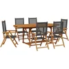 Image de vidaXL - 7-delige - Tuinset - poly - rattan - en - massief - hout - zwart