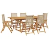 Image de vidaXL - 7-delige - Tuinset - poly - rattan - en - massief - hout - beige
