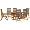 Image de vidaXL - 7-delige - Tuinset - polypropeen - en - massief - hout - grijs