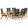 Image de vidaXL - 7-delige - Tuinset - poly - rattan - en - massief - hout - zwart
