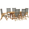 Image de vidaXL - 7-delige - Tuinset - poly - rattan - en - massief - hout - grijs