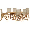 Image de vidaXL - 7-delige - Tuinset - poly - rattan - en - massief - hout - beige