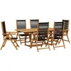 Image de vidaXL - 7-delige - Tuinset - polypropeen - en - massief - hout - zwart