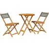 Image de vidaXL - 3-delige - Bistroset - poly - rattan - en - massief - hout - grijs