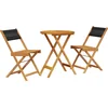Image de vidaXL - 3-delige - Bistroset - polypropeen - en - massief - hout - zwart