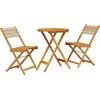 Image de vidaXL - 3-delige - Bistroset - polypropeen - en - massief - hout - beige