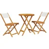Image de vidaXL - 3-delige - Bistroset - stof - en - massief - hout - crèmewit