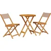 Image de vidaXL - 3-delige - Bistroset - stof - en - massief - hout - taupe
