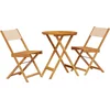 Image de vidaXL - 3-delige - Bistroset - stof - en - massief - hout - beige