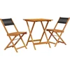 Image de vidaXL - 3-delige - Bistroset - polypropeen - en - massief - hout - zwart