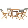Image de vidaXL - 5-delige - Tuinset - poly - rattan - en - massief - hout - grijs