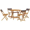 Image de vidaXL - 5-delige - Tuinset - massief - hout - en - stof - antracietkleurig