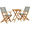 Image de vidaXL - 3-delige - Bistroset - poly - rattan - en - massief - hout - grijs