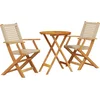 Image de vidaXL - 3-delige - Bistroset - poly - rattan - en - massief - hout - beige