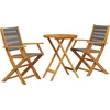 Image de vidaXL - 3-delige - Bistroset - polypropeen - en - massief - hout - grijs