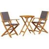 Image de vidaXL - 3-delige - Bistroset - stof - en - massief - hout - antracietkleurig