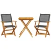 Image de vidaXL - 3-delige - Bistroset - poly - rattan - en - massief - hout - zwart