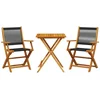 Image de vidaXL - 3-delige - Bistroset - polypropeen - en - massief - hout - zwart