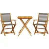 Image de vidaXL - 3-delige - Bistroset - polypropeen - en - massief - hout - grijs