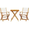 Image de vidaXL - 3-delige - Bistroset - stof - en - massief - hout - crèmewit