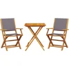 Image de vidaXL - 3-delige - Bistroset - stof - en - massief - hout - antracietkleurig