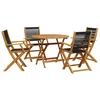Image de vidaXL - 5-delige - Tuinset - polypropeen - en - massief - hout - zwart