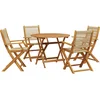 Image de vidaXL - 5-delige - Tuinset - polypropeen - en - massief - hout - beige
