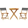 Image de vidaXL - 3-delige - Bistroset - poly - rattan - en - massief - hout - zwart