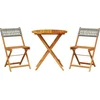 Image de vidaXL - 3-delige - Bistroset - poly - rattan - en - massief - hout - grijs