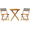 Image de vidaXL - 3-delige - Bistroset - polypropeen - en - massief - hout - grijs