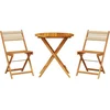 Image de vidaXL - 3-delige - Bistroset - polypropeen - en - massief - hout - beige
