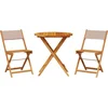 Image de vidaXL - 3-delige - Bistroset - stof - en - massief - hout - taupe