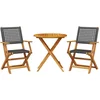 Image de vidaXL - 3-delige - Bistroset - poly - rattan - en - massief - hout - zwart
