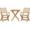 Image de vidaXL - 3-delige - Bistroset - poly - rattan - en - massief - hout - beige