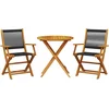 Image de vidaXL - 3-delige - Bistroset - polypropeen - en - massief - hout - zwart