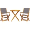 Image de vidaXL - 3-delige - Bistroset - stof - en - massief - hout - antracietkleurig