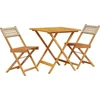 Image de vidaXL - 3-delige - Bistroset - poly - rattan - en - massief - hout - beige