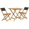 Image de vidaXL - 3-delige - Bistroset - polypropeen - en - massief - hout - zwart
