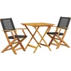 Image de vidaXL - 3-delige - Bistroset - poly - rattan - en - massief - hout - zwart