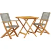 Image de vidaXL - 3-delige - Bistroset - poly - rattan - en - massief - hout - grijs