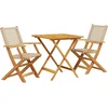 Image de vidaXL - 3-delige - Bistroset - poly - rattan - en - massief - hout - beige