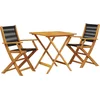 Image de vidaXL - 3-delige - Bistroset - polypropeen - en - massief - hout - zwart