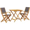 Image de vidaXL - 3-delige - Bistroset - stof - en - massief - hout - antracietkleurig