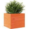 Image de vidaXL - Plantenbak - 80x80x68,5 - cm - massief - grenenhout - wasbruin
