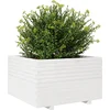 Image de vidaXL - Plantenbak - 80x80x49,5 - cm - massief - grenenhout - wit